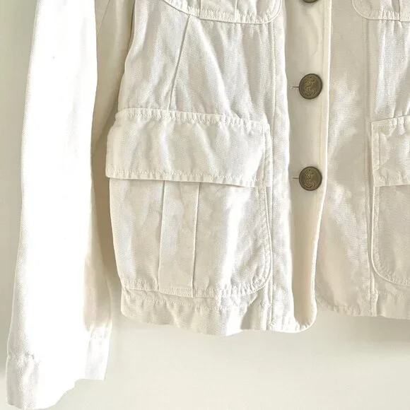 Nili Lotan Cambre Utility Jacket in White Sand Size M - Picture 8 of 14